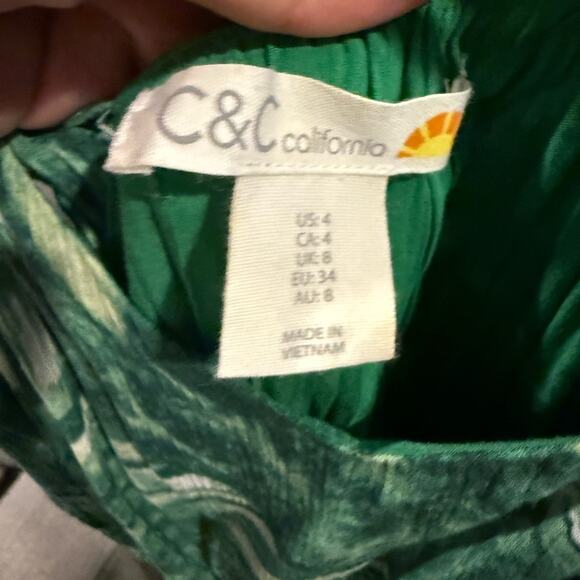 C&C California Tropical Palm Print Sleeveless Maxi Dress - Picture 3 of 7